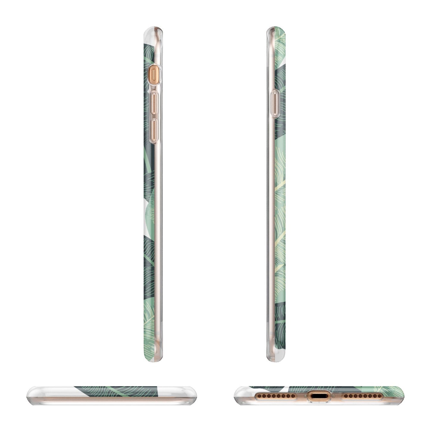 Personalised Palm Banana Leaf Apple iPhone 7 8 Plus 3D Wrap Tough Case Alternative Image Angles