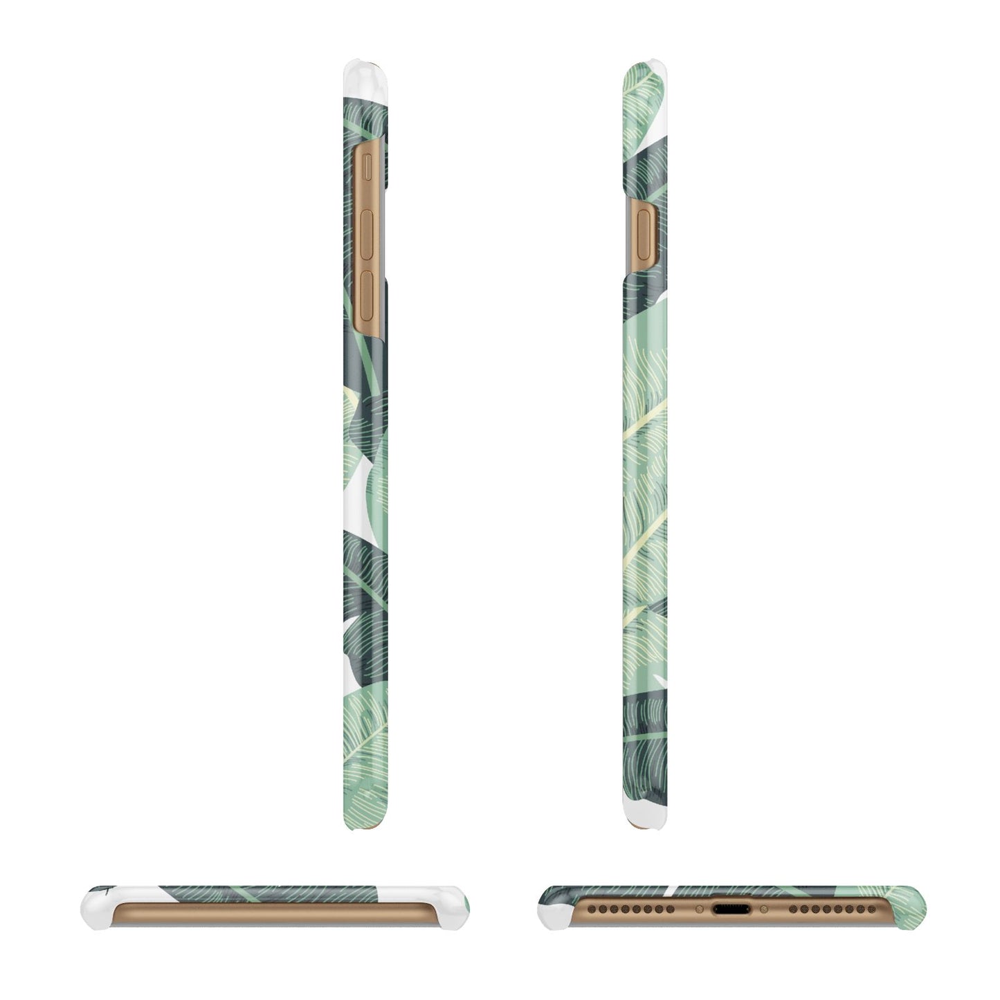 Personalised Palm Banana Leaf Apple iPhone 7 Plus 3D Wrap Snap Case Angled Images