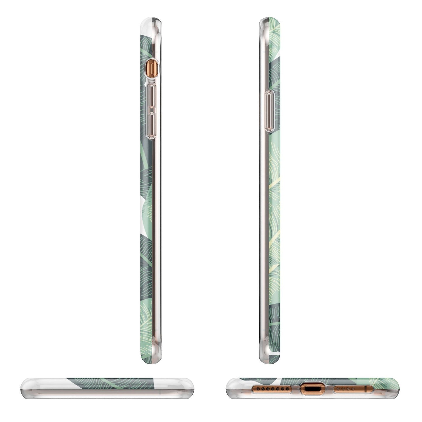 Personalised Palm Banana Leaf Apple iPhone XS Max 3D Wrap Tough Case Alternative Image Angles