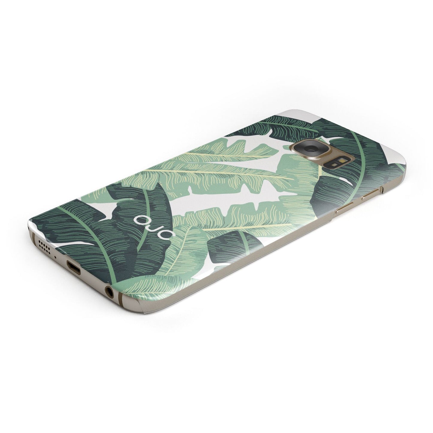 Personalised Palm Banana Leaf Protective Samsung Galaxy Case Angled Image