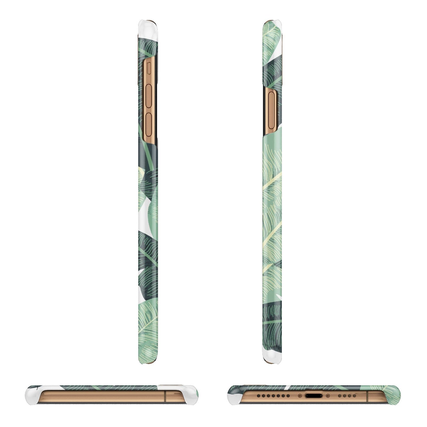 Personalised Palm Banana Leaf iPhone 11 Pro Max 3D Snap Case Angle Images