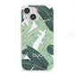 Personalised Palm Banana Leaf iPhone 13 Mini Clear Bumper Case