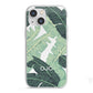 Personalised Palm Banana Leaf iPhone 13 Mini TPU Impact Case with White Edges