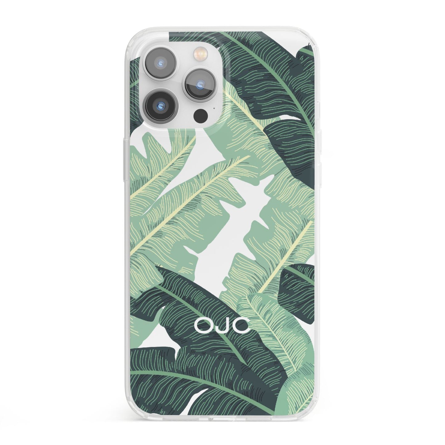 Personalised Palm Banana Leaf iPhone 13 Pro Max Clear Bumper Case