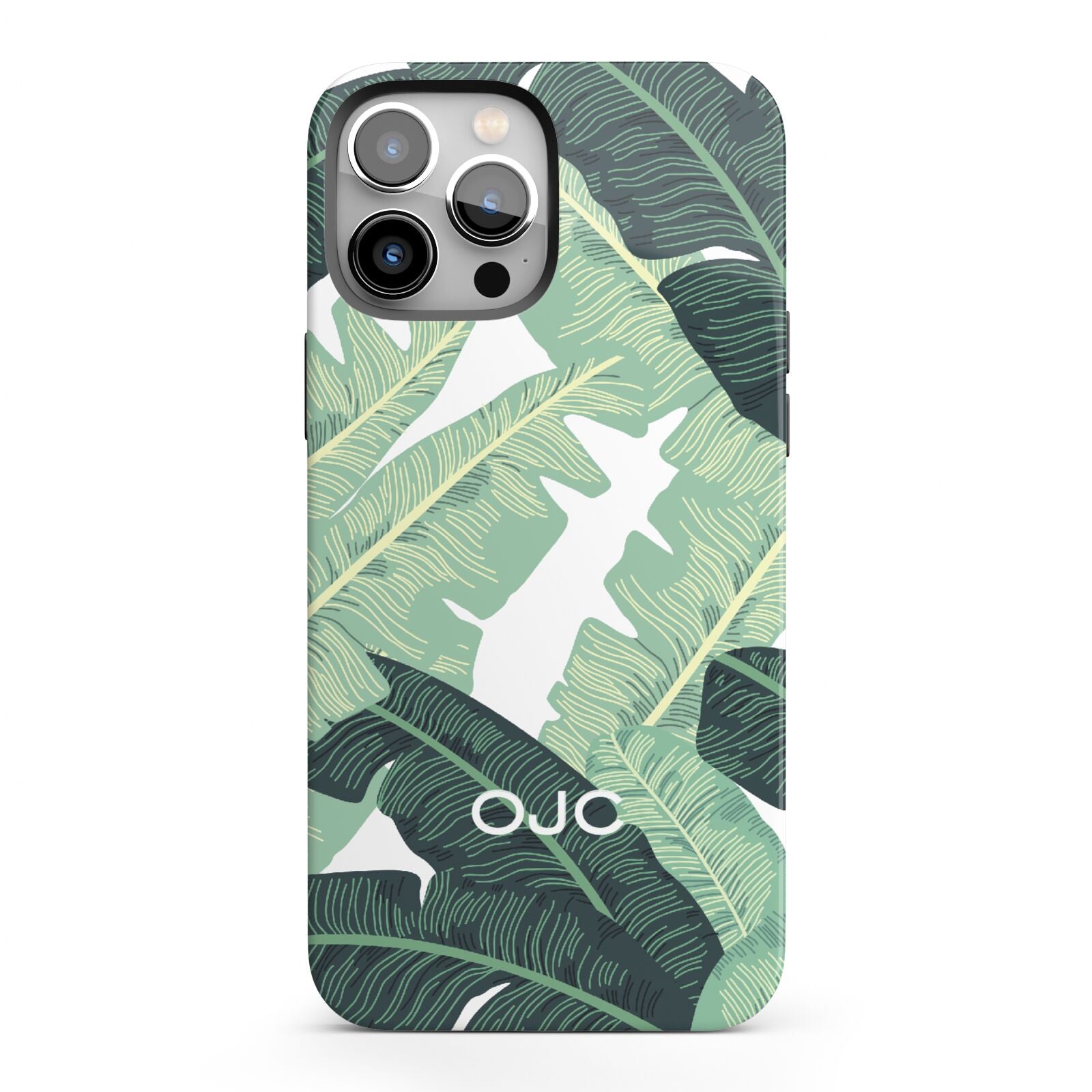 Personalised Palm Banana Leaf iPhone 13 Pro Max Full Wrap 3D Tough Case