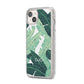 Personalised Palm Banana Leaf iPhone 14 Plus Glitter Tough Case Starlight Angled Image