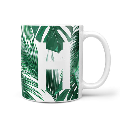 Personalised Palm Monstera Leaf Tropical Print 10oz Mug