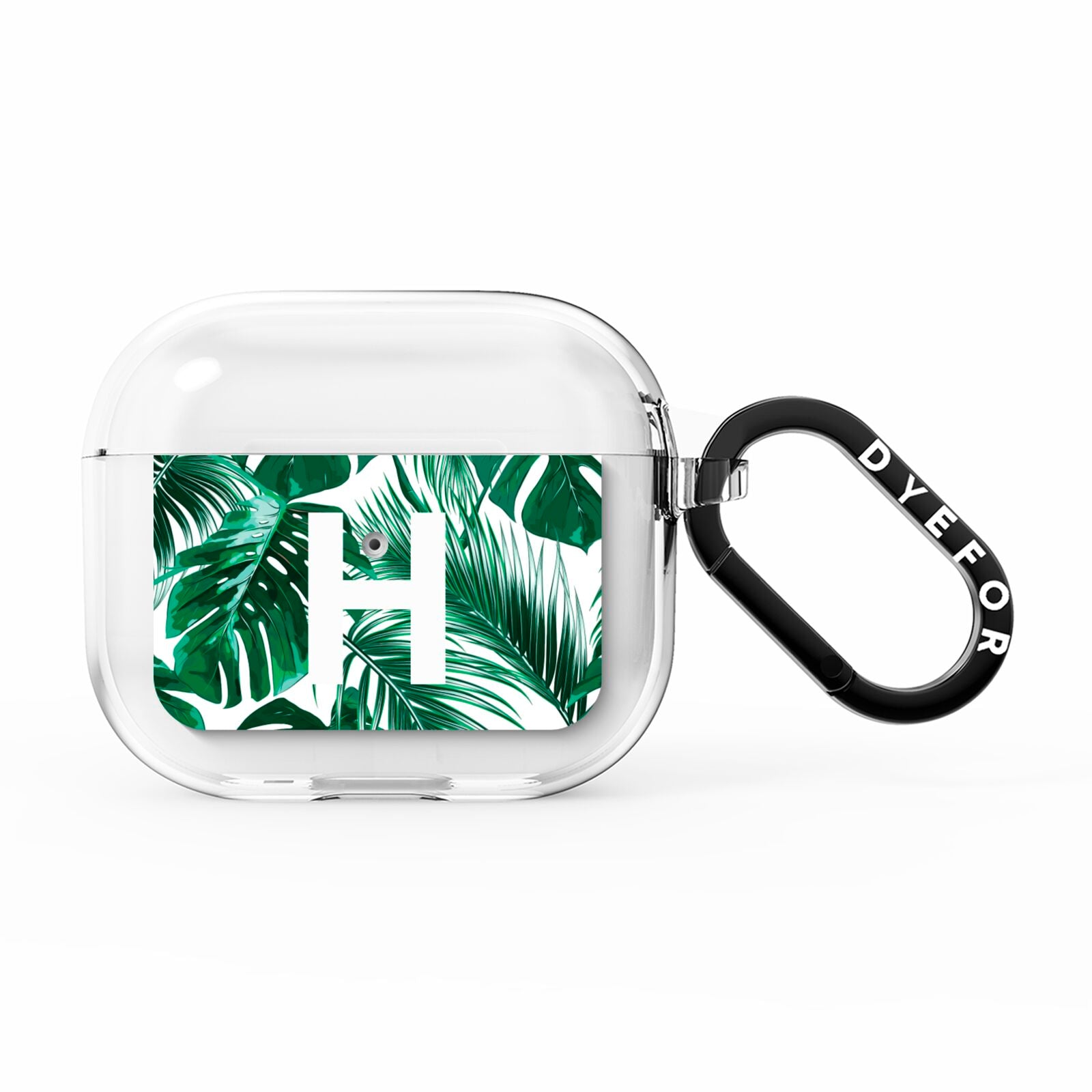 Personalised Palm Monstera Leaf Tropical Print AirPods Clear Case 3rd Gen