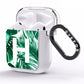 Personalised Palm Monstera Leaf Tropical Print AirPods Clear Case Side Image
