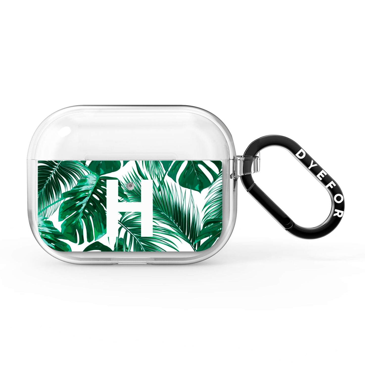 Personalised Palm Monstera Leaf Tropical Print AirPods Pro Clear Case