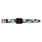 Personalised Palm Monstera Leaf Tropical Print Apple Watch Strap Landscape Image Red Hardware