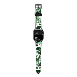 Personalised Palm Monstera Leaf Tropical Print Watch Strap