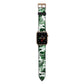 Personalised Palm Monstera Leaf Tropical Print Apple Watch Strap with Gold Hardware