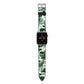 Personalised Palm Monstera Leaf Tropical Print Apple Watch Strap with Silver Hardware