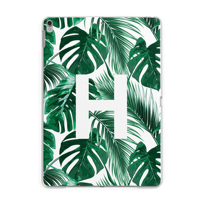 Personalised Palm Monstera Leaf Tropical Print Apple iPad Silver Case