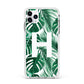 Personalised Palm Monstera Leaf Tropical Print Apple iPhone 11 Pro Max in Silver with White Impact Case