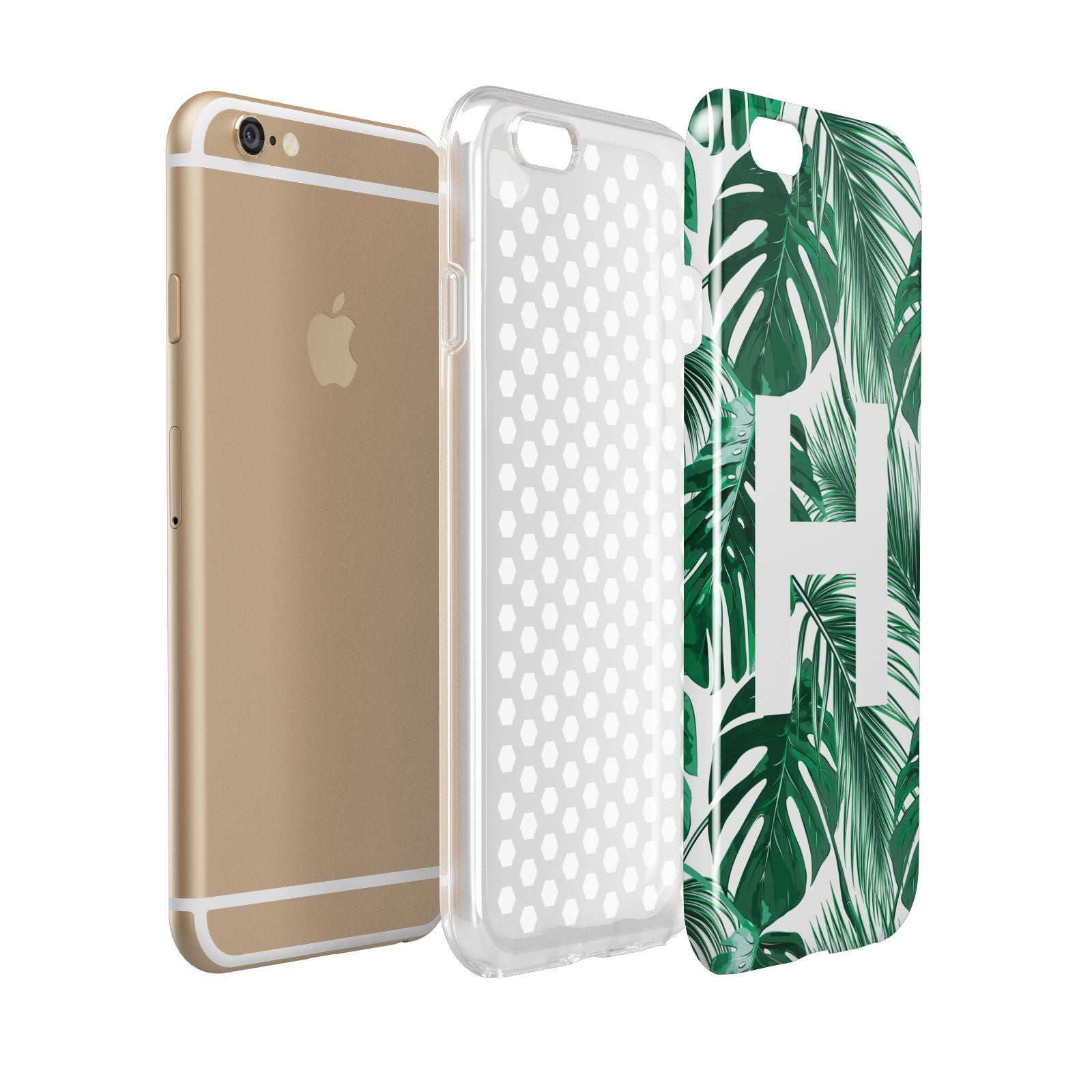 Personalised Palm Monstera Leaf Tropical Print Apple iPhone 6 3D Tough Case Expanded view