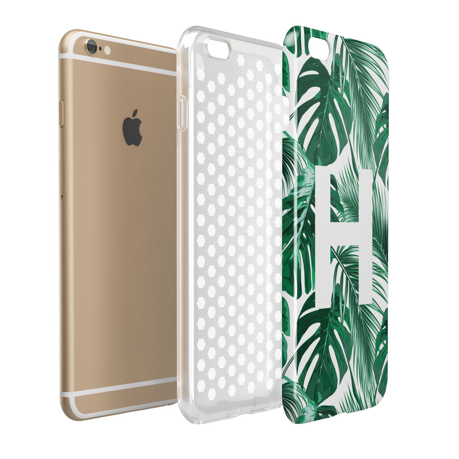 Personalised Palm Monstera Leaf Tropical Print Apple iPhone 6 Plus 3D Tough Case