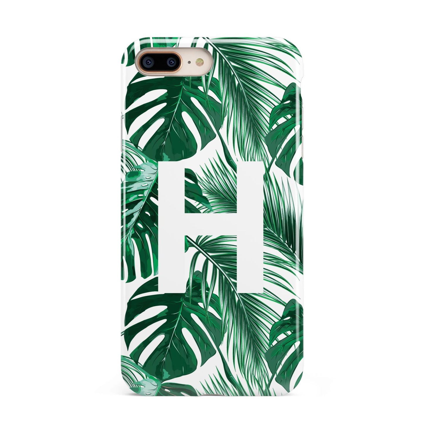 Personalised Palm Monstera Leaf Tropical Print Apple iPhone 7 8 Plus 3D Tough Case