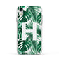 Personalised Palm Monstera Leaf Tropical Print Apple iPhone XR Impact Case White Edge on Silver Phone