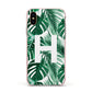 Personalised Palm Monstera Leaf Tropical Print Apple iPhone Xs Impact Case Pink Edge on Gold Phone