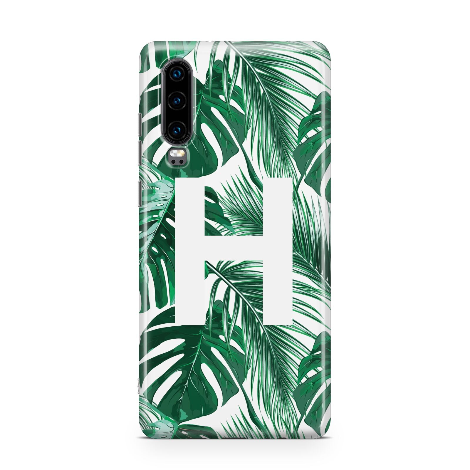 Personalised Palm Monstera Leaf Tropical Print Huawei P30 Phone Case