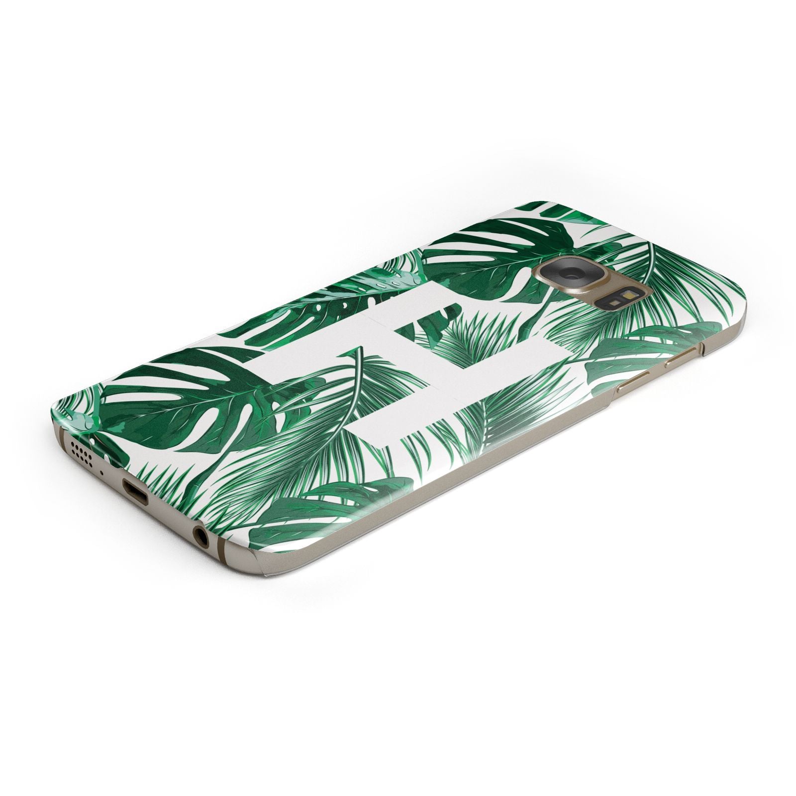 Personalised Palm Monstera Leaf Tropical Print Samsung Galaxy Case Bottom Cutout