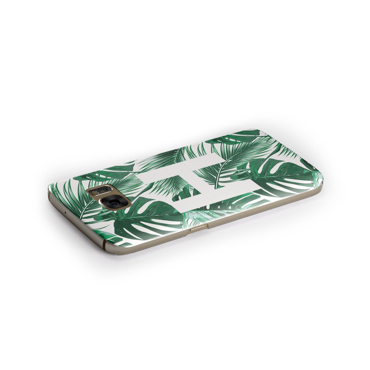 Personalised Palm Monstera Leaf Tropical Print Samsung Galaxy Case Side Close Up
