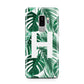 Personalised Palm Monstera Leaf Tropical Print Samsung Galaxy S9 Plus Case on Silver phone