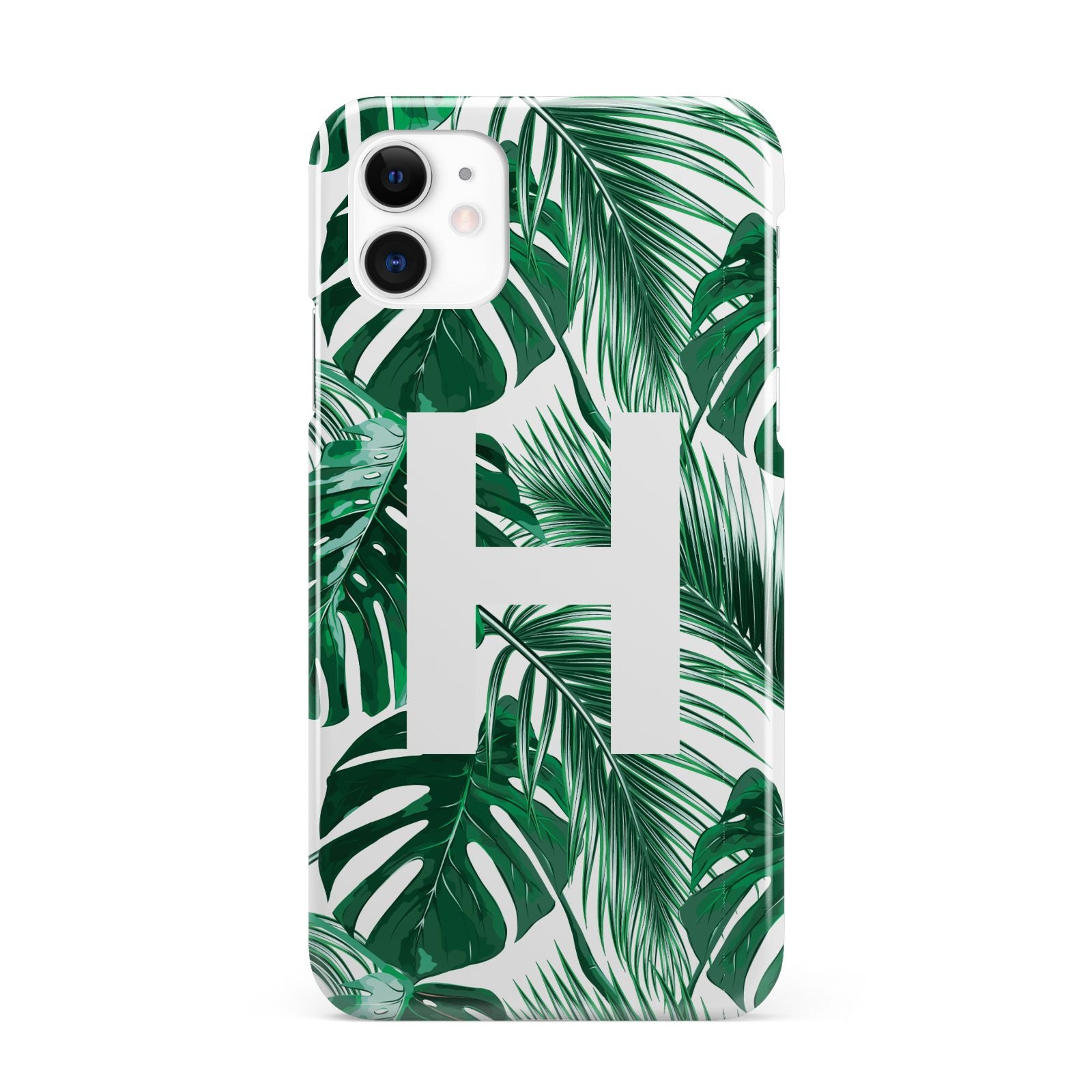 Personalised Palm Monstera Leaf Tropical Print iPhone 11 3D Snap Case