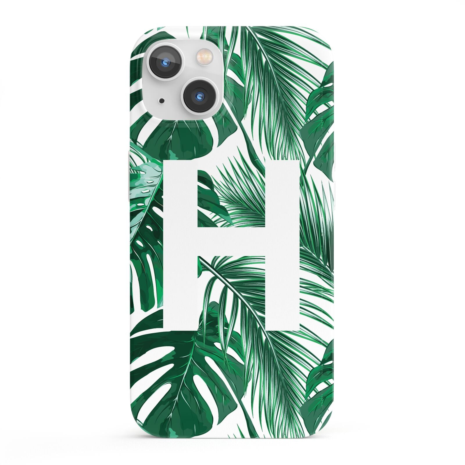 Personalised Palm Monstera Leaf Tropical Print iPhone 13 Full Wrap 3D Snap Case