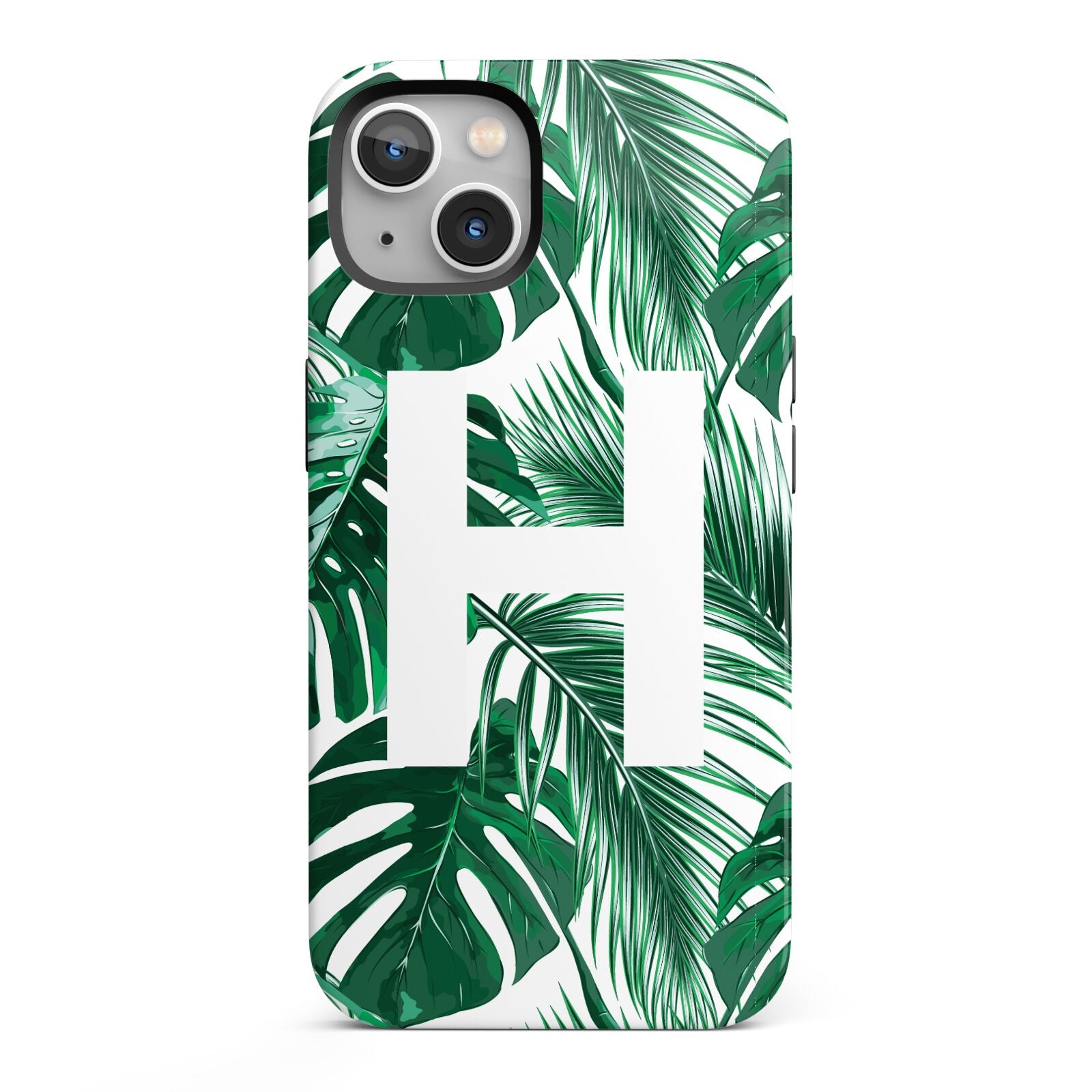 Personalised Palm Monstera Leaf Tropical Print iPhone 13 Full Wrap 3D Tough Case