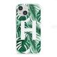 Personalised Palm Monstera Leaf Tropical Print iPhone 13 Mini Clear Bumper Case