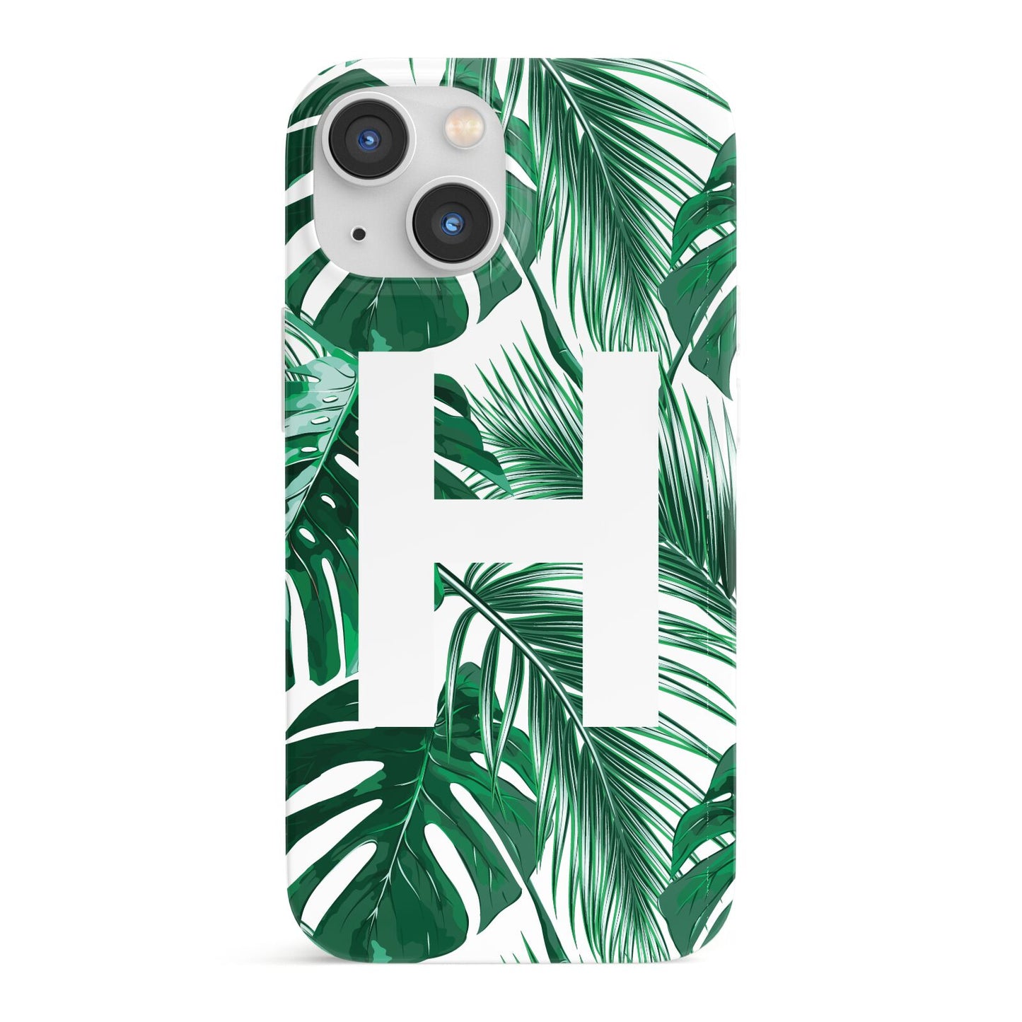 Personalised Palm Monstera Leaf Tropical Print iPhone 13 Mini Full Wrap 3D Snap Case