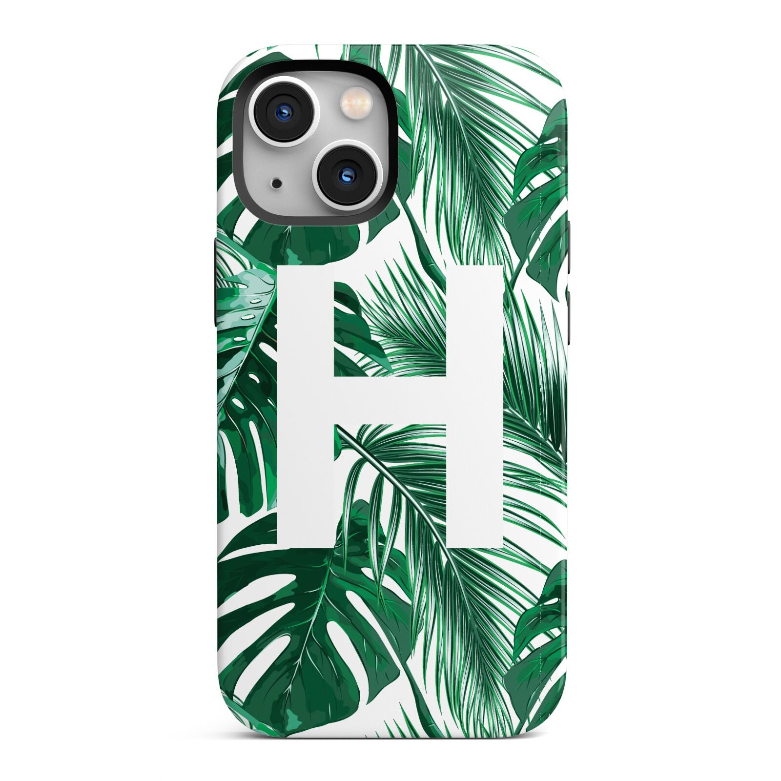 Personalised Palm Monstera Leaf Tropical Print iPhone 13 Mini Full Wrap 3D Tough Case