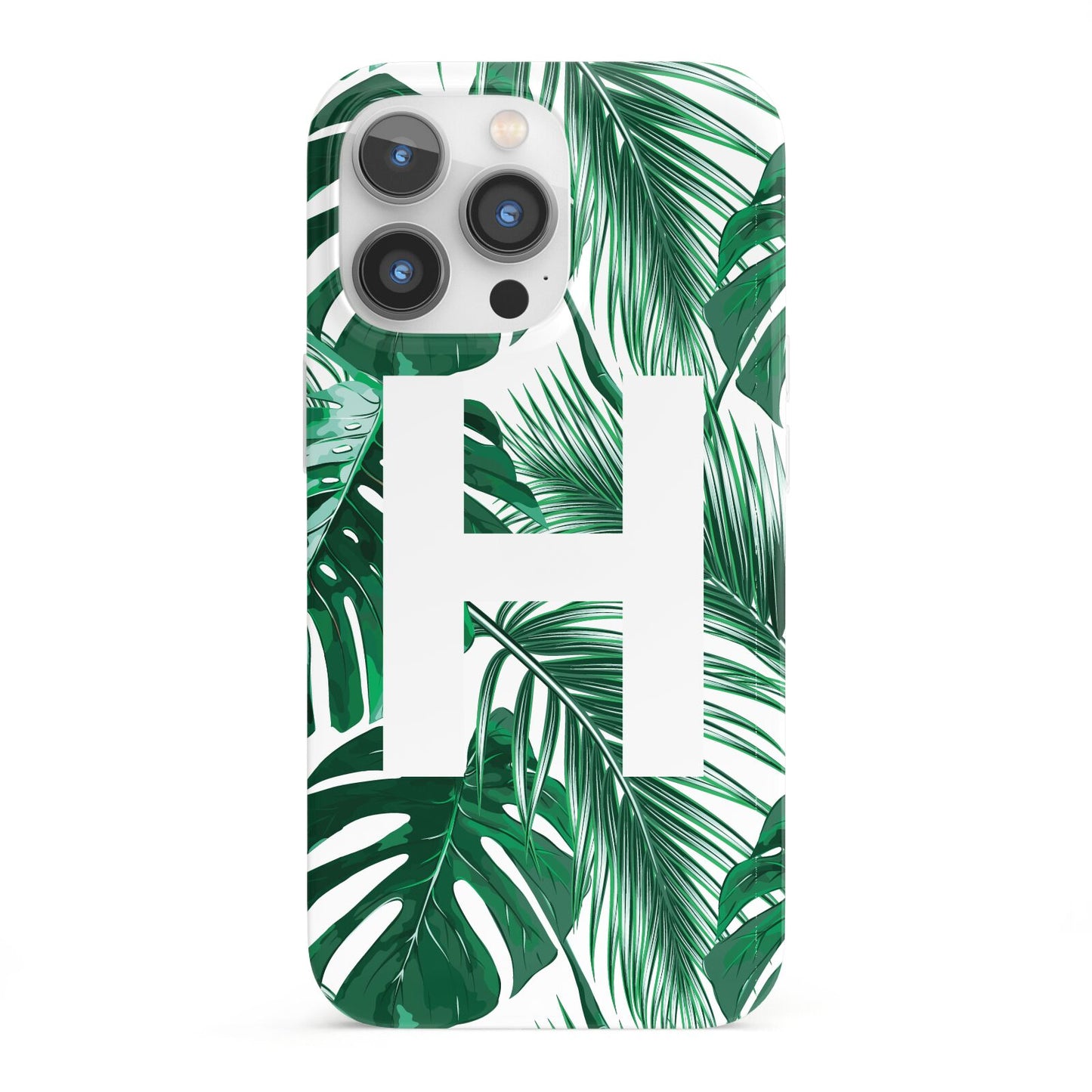 Personalised Palm Monstera Leaf Tropical Print iPhone 13 Pro Full Wrap 3D Snap Case