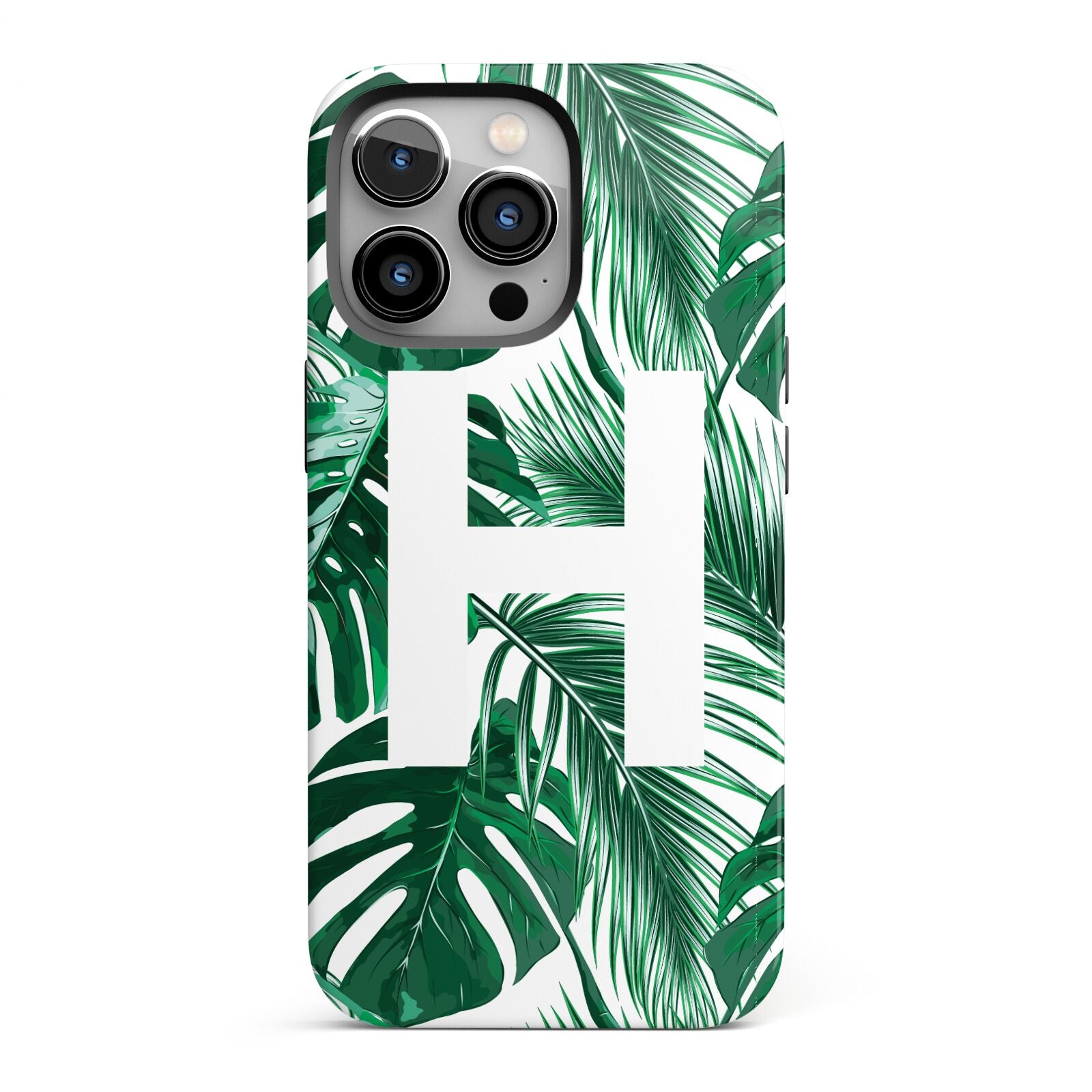 Personalised Palm Monstera Leaf Tropical Print iPhone 13 Pro Full Wrap 3D Tough Case