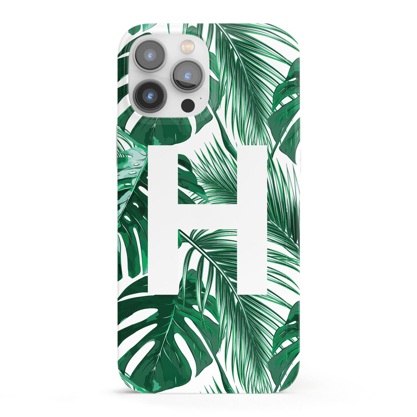 Personalised Palm Monstera Leaf Tropical Print iPhone 13 Pro Max Full Wrap 3D Snap Case