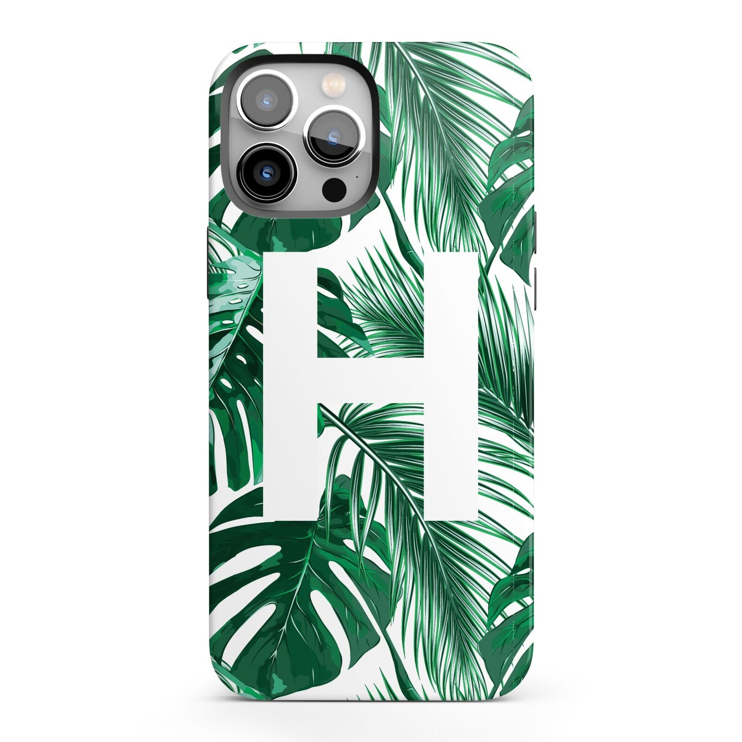 Personalised Palm Monstera Leaf Tropical Print iPhone 13 Pro Max Full Wrap 3D Tough Case