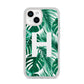Personalised Palm Monstera Leaf Tropical Print iPhone 14 Clear Tough Case Starlight
