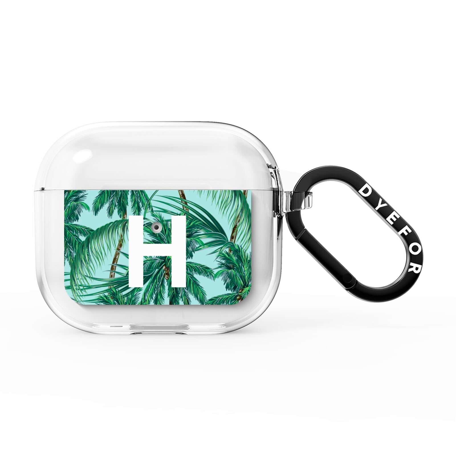 Personalised Palm Tree Tropical AirPods Clear Case 3rd Gen