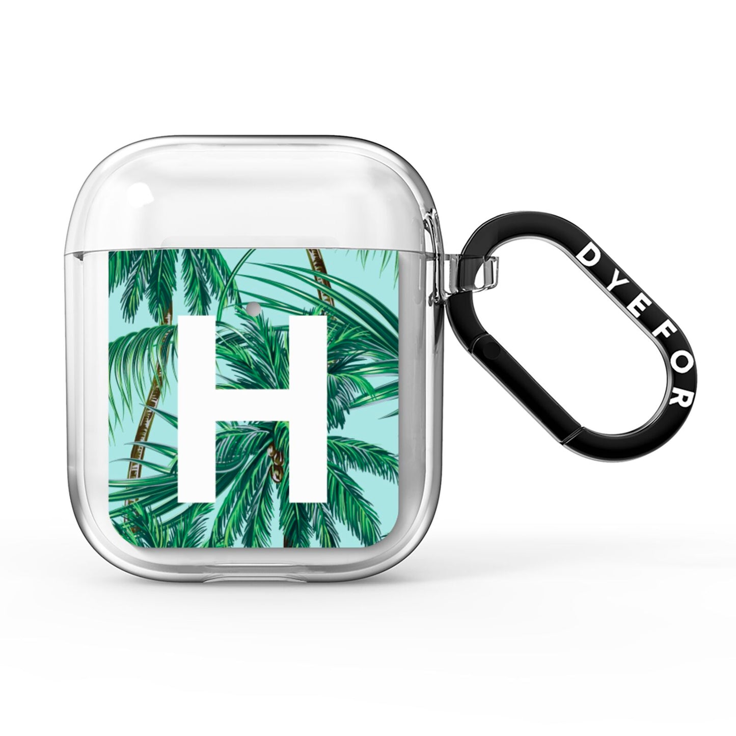Personalised Palm Tree Tropical AirPods Clear Case