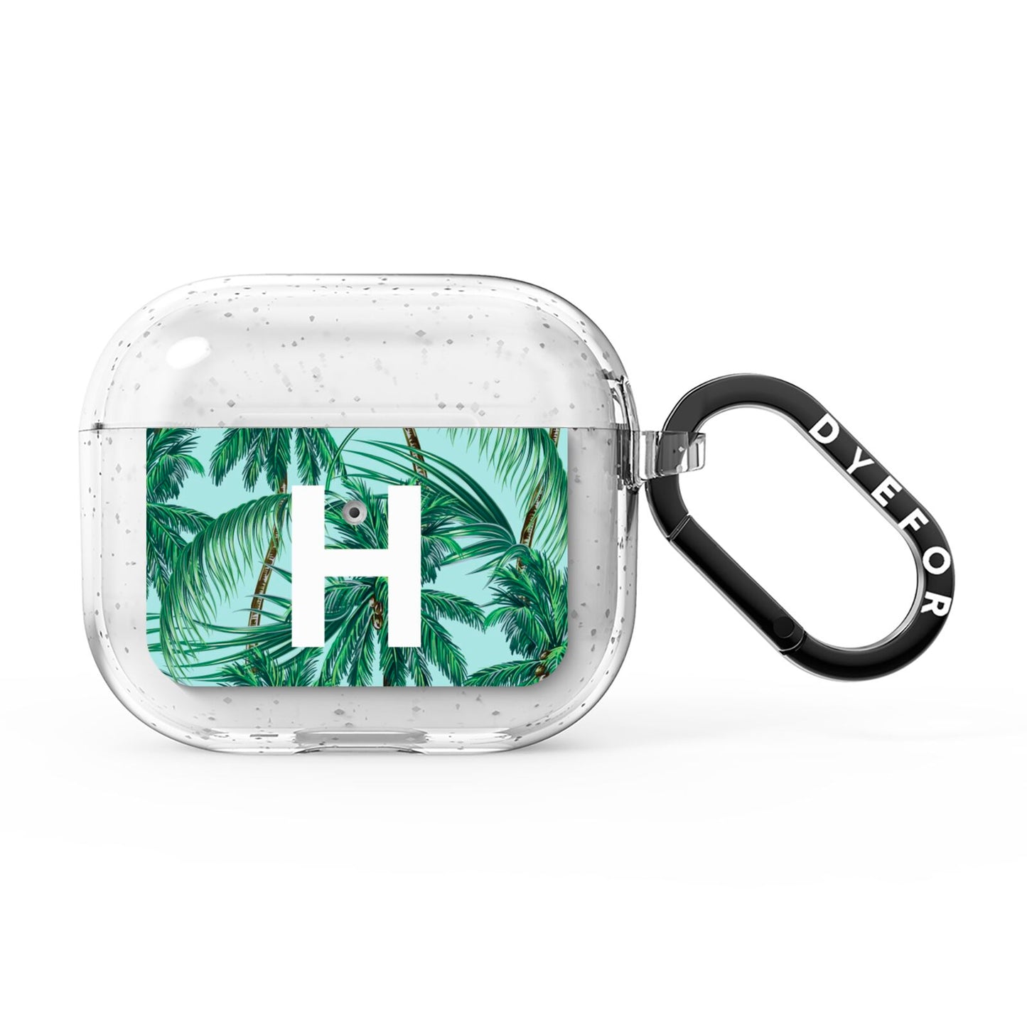 Personalised Palm Tree Tropical AirPods Glitter Case 3rd Gen