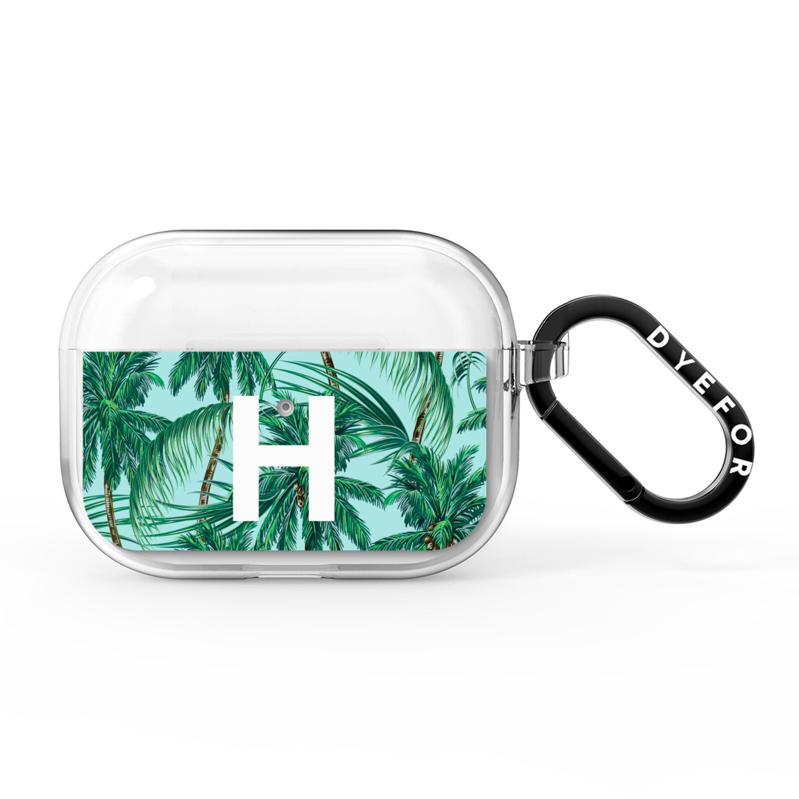 Personalised Palm Tree Tropical AirPods Pro Clear Case