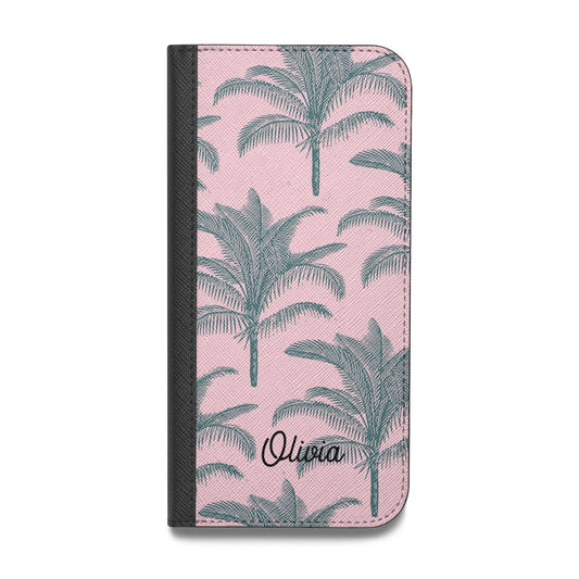 Personalised Palm Vegan Leather Flip iPhone Case