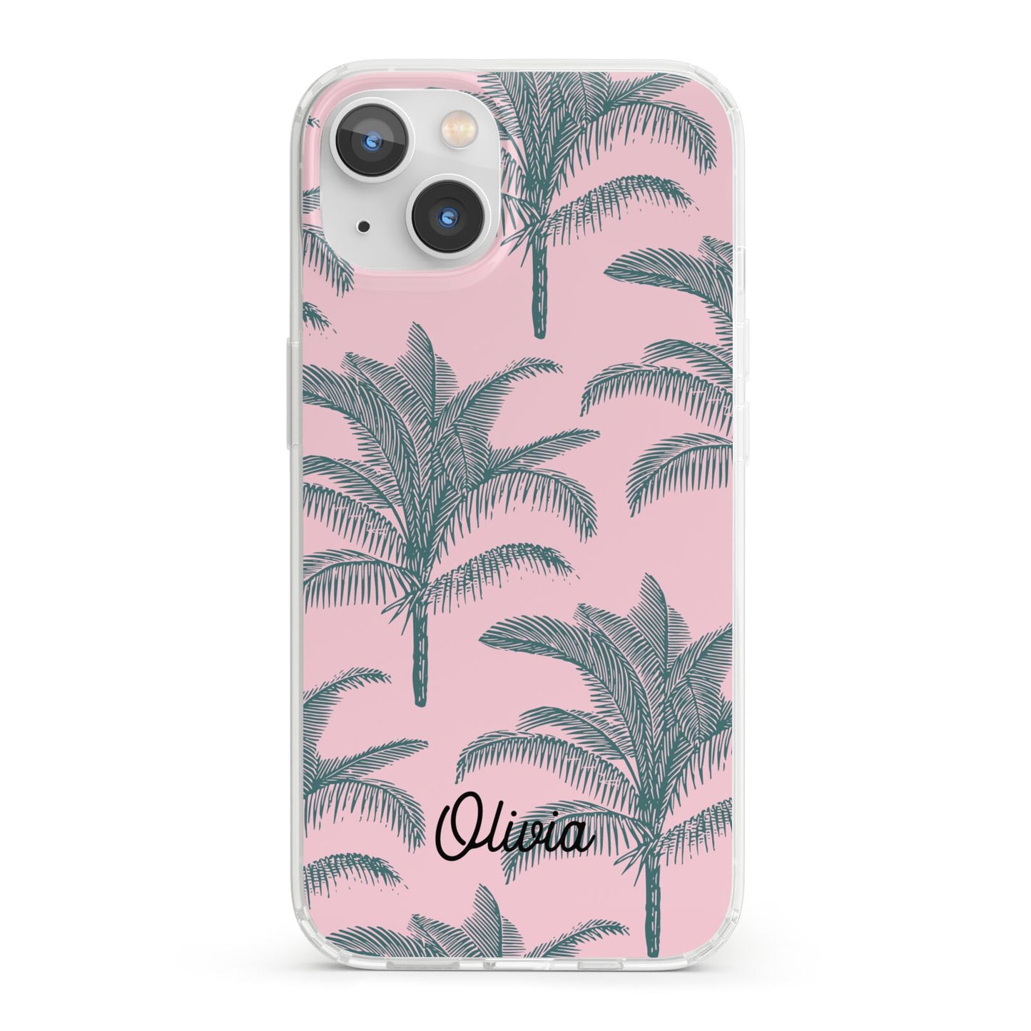 Personalised Palm iPhone 13 Clear Bumper Case