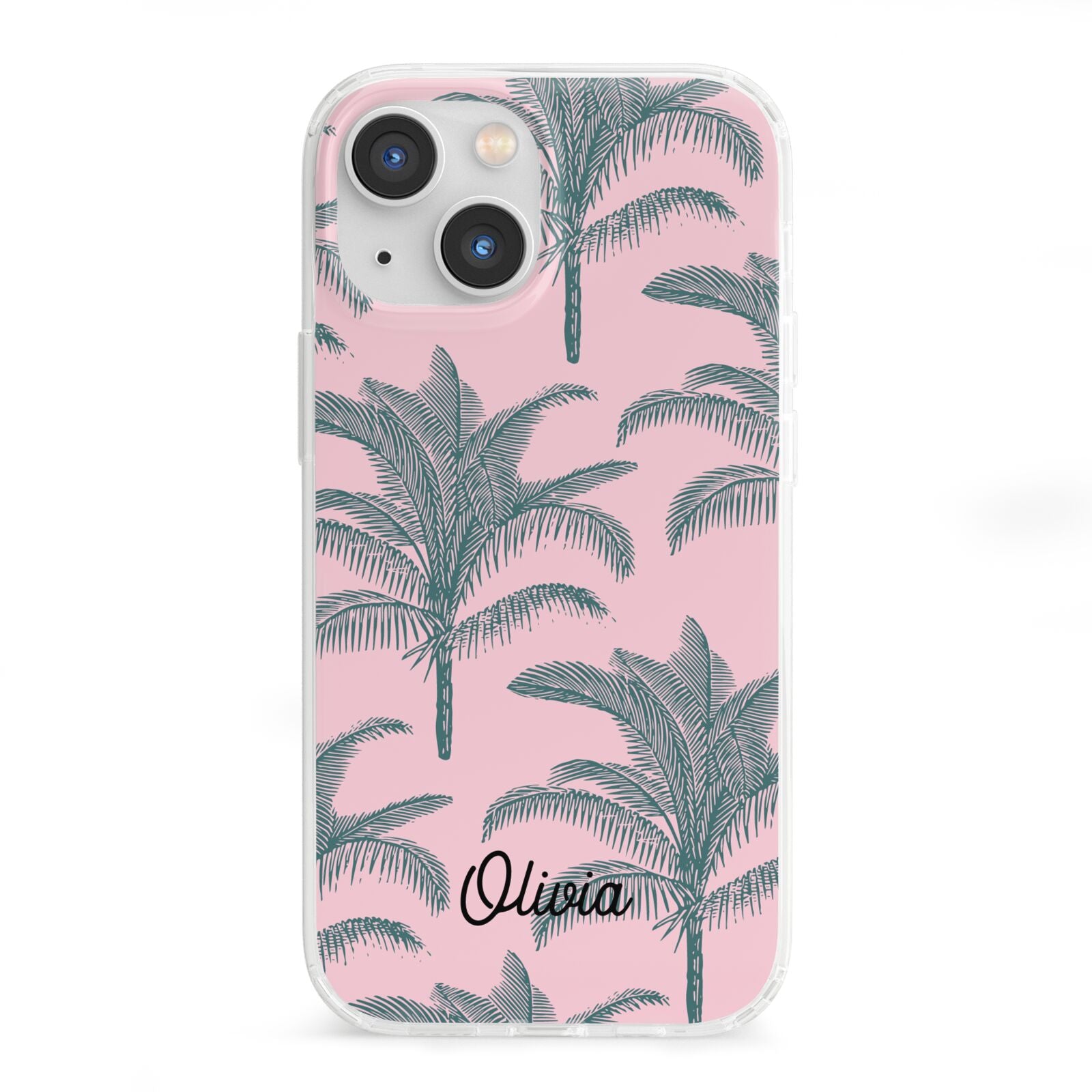 Personalised Palm iPhone 13 Mini Clear Bumper Case