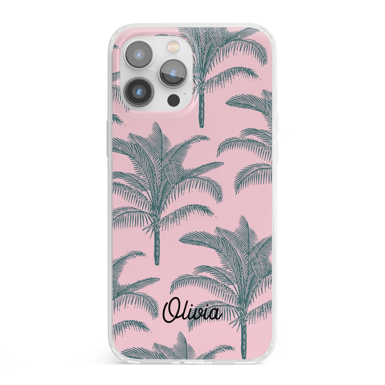 Personalised Palm iPhone 13 Pro Max Clear Bumper Case