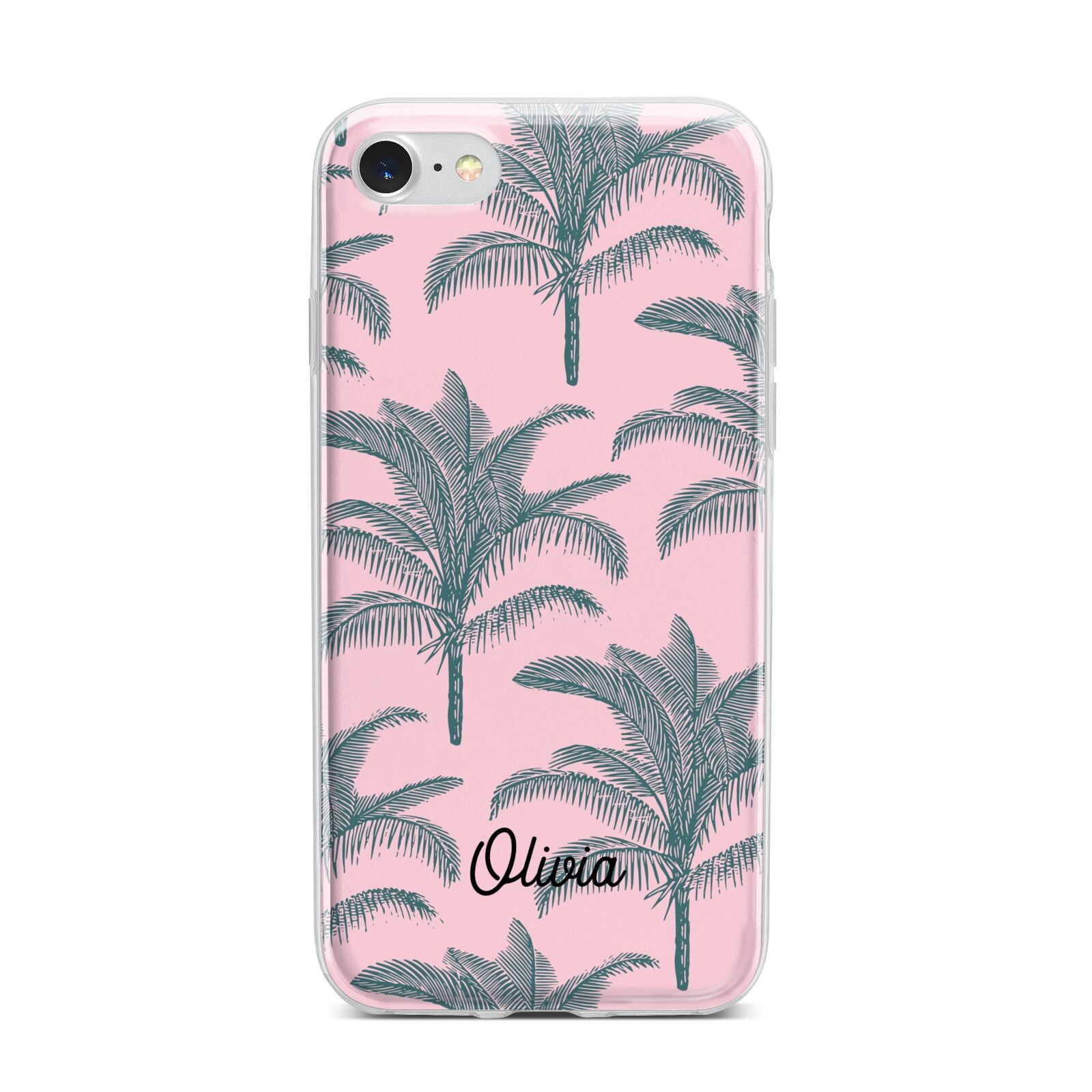 Personalised Palm iPhone 7 Bumper Case on Silver iPhone