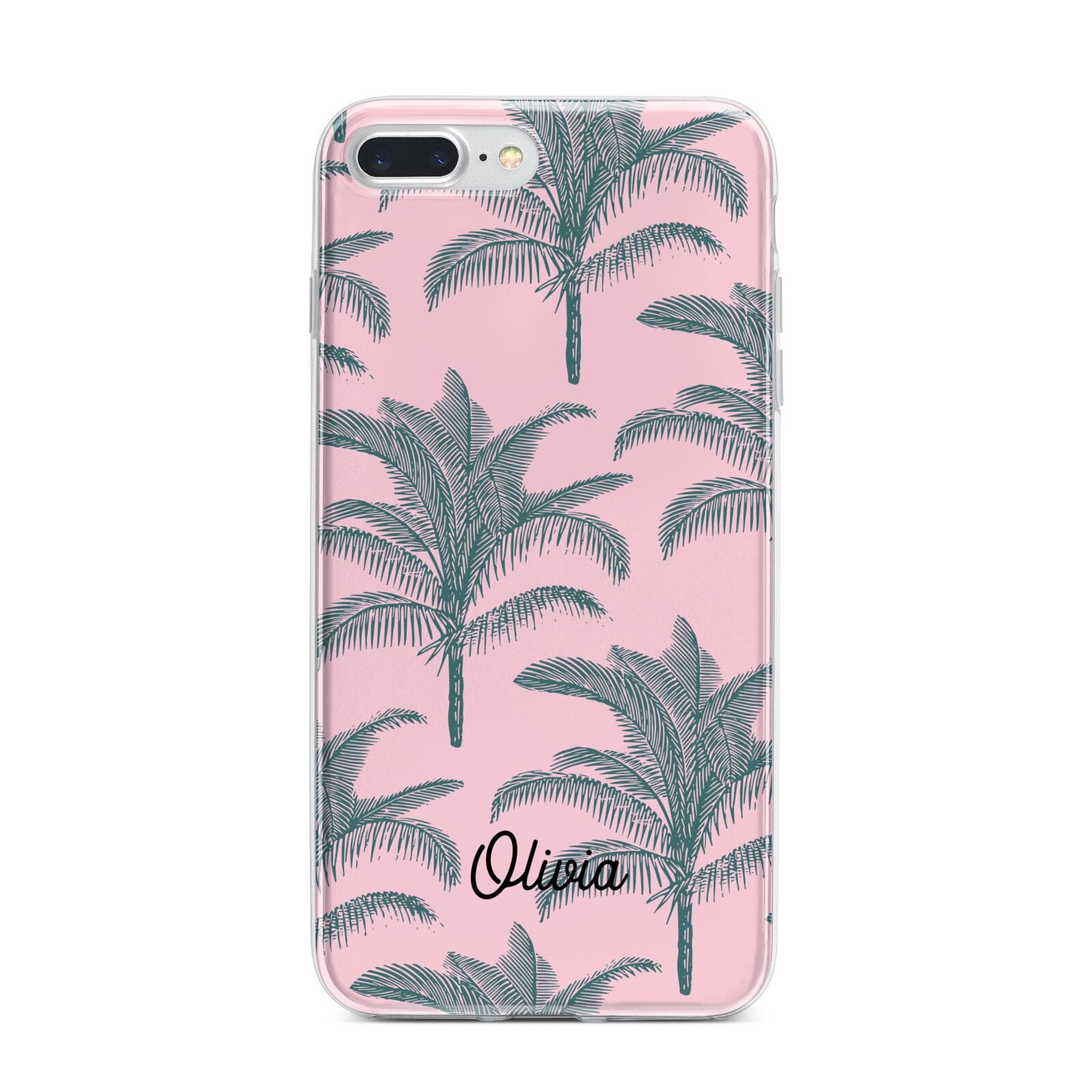 Personalised Palm iPhone 7 Plus Bumper Case on Silver iPhone